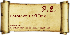 Patatics Ezékiel névjegykártya